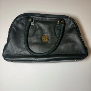 Charles Hubert Green Leather Vintage DOME 1980s Satchel Handbag Purse New